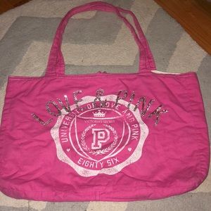 PINK rhinestoned tote